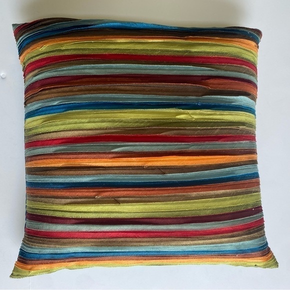 2 Pier 1 Imports Multicolored Stripe Decorative Throw Accent Pillows - Picture 9 of 10